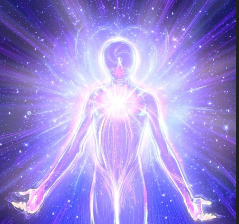 Свет чистой души. Энергия человека. Световое тело человека. Поток Божественной энергии. Человек в потоке энергии.